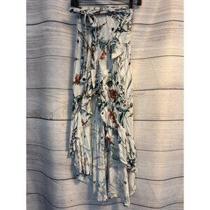 NWT Elan Printed Ruffle Botanical Floral Wrap Skirt Size S
